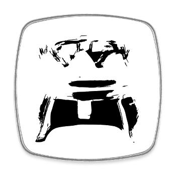 Crown king queen birthday symbol drawn vector - Square fridge magnet - white - Front