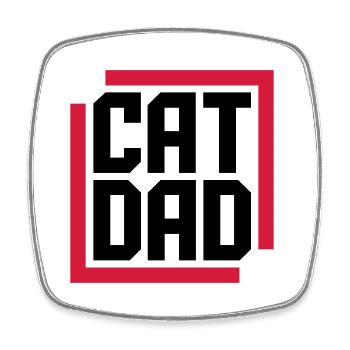 Cat Dad Logo Design - Viereckiger Kühlschrankmagnet - Weiß - Vorne