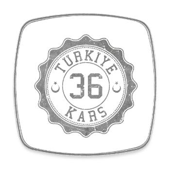 Kars - Viereckiger Kühlschrankmagnet - Weiß - Vorne