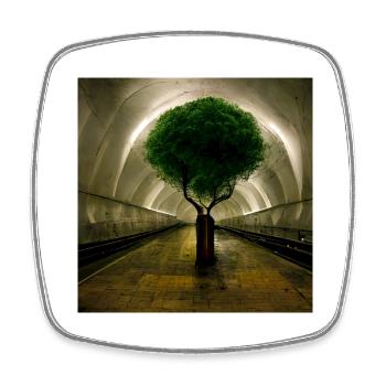 l'Arbre - Magnet carré - blanc - Devant