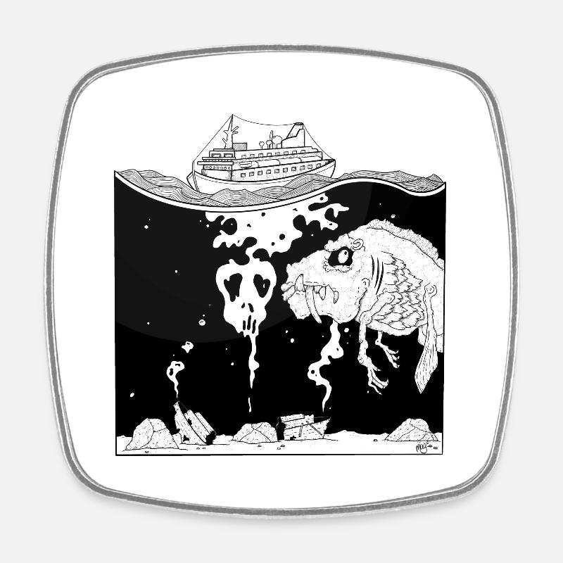Pas de planète B - Magnet carré - blanc