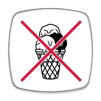Shield no ice balls waffle - Square fridge magnet - white - Front
