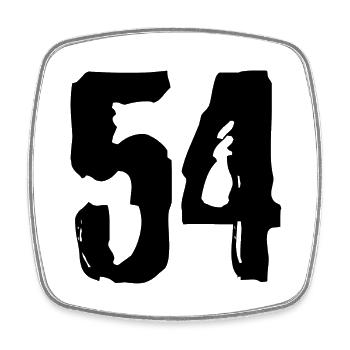 54 number jersey - Square fridge magnet - white - Front