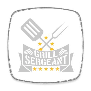 Grill Sergeant Barbecue Grillfest - Square fridge magnet - white - Front