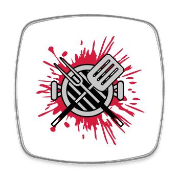Splashes of Color Charcoal Grill Grill Master Barbecue - Square fridge magnet - white - Front