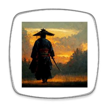 Samurai - Magnet carré - blanc - Devant