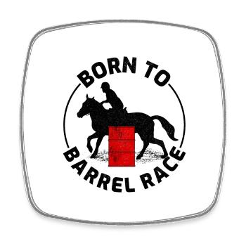 Barrel Racer Reiten Racing Rodeo Lustig - Viereckiger Kühlschrankmagnet - Weiß - Vorne