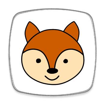 Cute fox - Viereckiger Kühlschrankmagnet - Weiß - Vorne