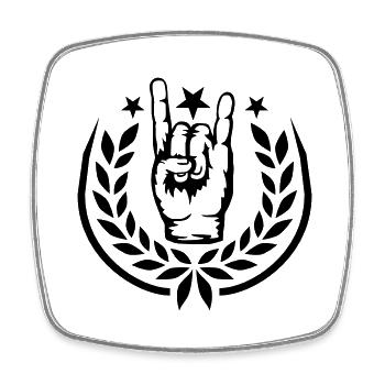 Heavy Metal Lorbeerkranz Logo - Viereckiger Kühlschrankmagnet - Weiß - Vorne