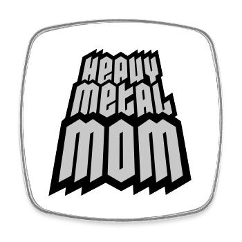 Heavy Metal Mom Logo - Square fridge magnet - white - Front