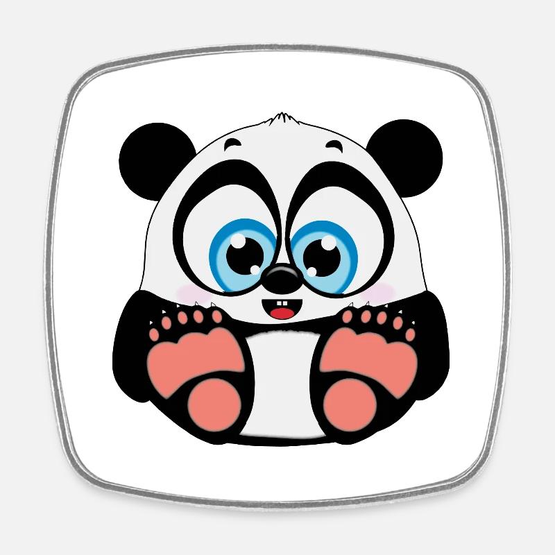 Percy Panda - Magnet carré - blanc