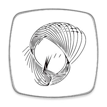 Geometric circle lines - Square fridge magnet - white - Front