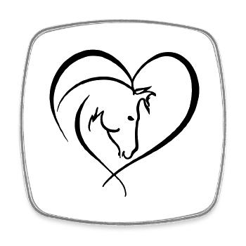 Horse Heart Riding Horse Owner - Square fridge magnet - white - Front