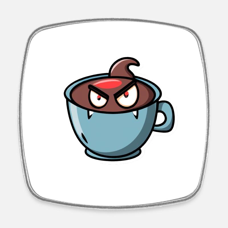 Help! My coffee is a monster - Square fridge magnet - white