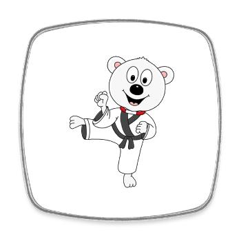 EISBÄR - KARATE - JUDO - SELBSTVERTEIDIGUNG - TIER - Viereckiger Kühlschrankmagnet - Weiß - Vorne