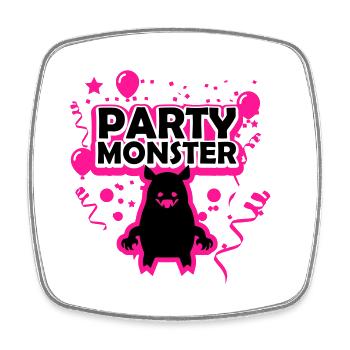Partymonster pink - Viereckiger Kühlschrankmagnet - Weiß - Vorne
