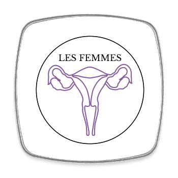 Les Femmes - Viereckiger Kühlschrankmagnet - Weiß - Vorne