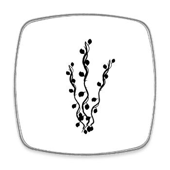 Symbole de la plante Nature Branches Feuilles - Magnet carré - blanc - Devant