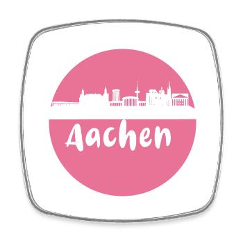 scherenschnitt,aachen,rosa,stadt,skyline - Viereckiger Kühlschrankmagnet - Weiß - Vorne
