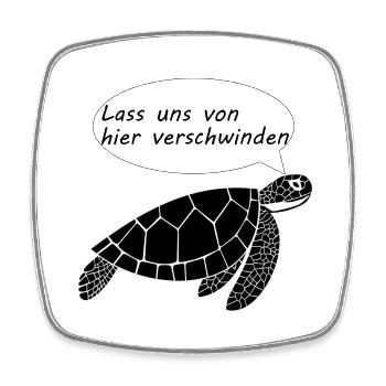 Schildkröte - lass uns verschwinden - Viereckiger Kühlschrankmagnet - Weiß - Vorne