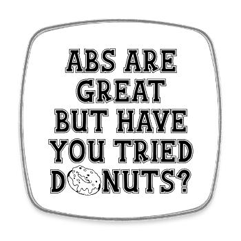 ABS SIND GROSSARTIG VS DONUTS - Viereckiger Kühlschrankmagnet - Weiß - Vorne