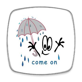 Regen Wetter Comic - Viereckiger Kühlschrankmagnet - Weiß - Vorne