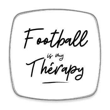 football is my thérapy - idée cadeau - sport - Magnet carré - blanc - Devant
