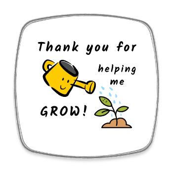 Thank you for making me grow - Viereckiger Kühlschrankmagnet - Weiß - Vorne