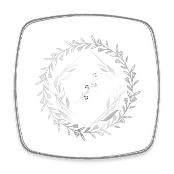Silver ring - Square fridge magnet - white - Front