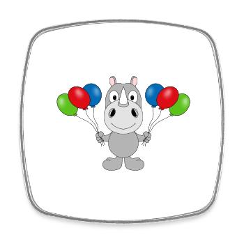 NASHORN - LUFTBALLONS - TIER - KIND - BABY - Viereckiger Kühlschrankmagnet - Weiß - Vorne
