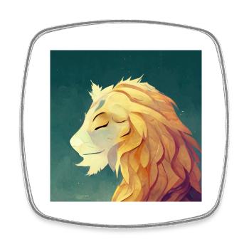 Tête de lion - Magnet carré - blanc - Devant