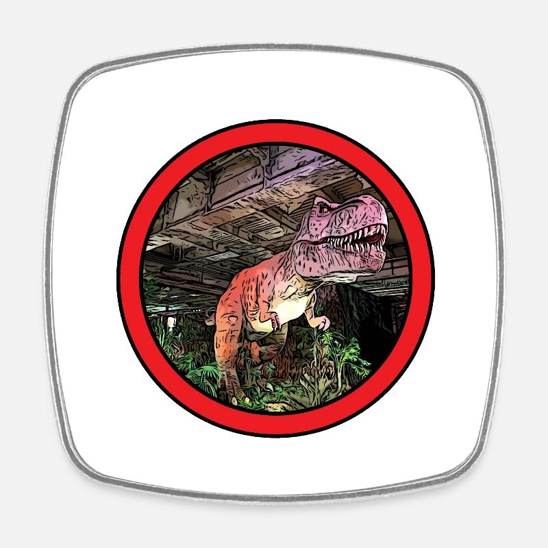T-Rex - Viereckiger Kühlschrankmagnet - Weiß