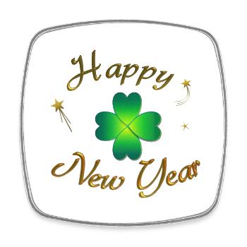 Happy New Year - Viereckiger Kühlschrankmagnet - Weiß - Vorne