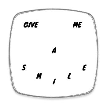Give me a smile - Viereckiger Kühlschrankmagnet - Weiß - Vorne