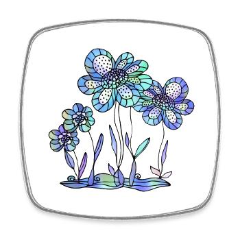 Fleur - Magnet carré - blanc - Devant