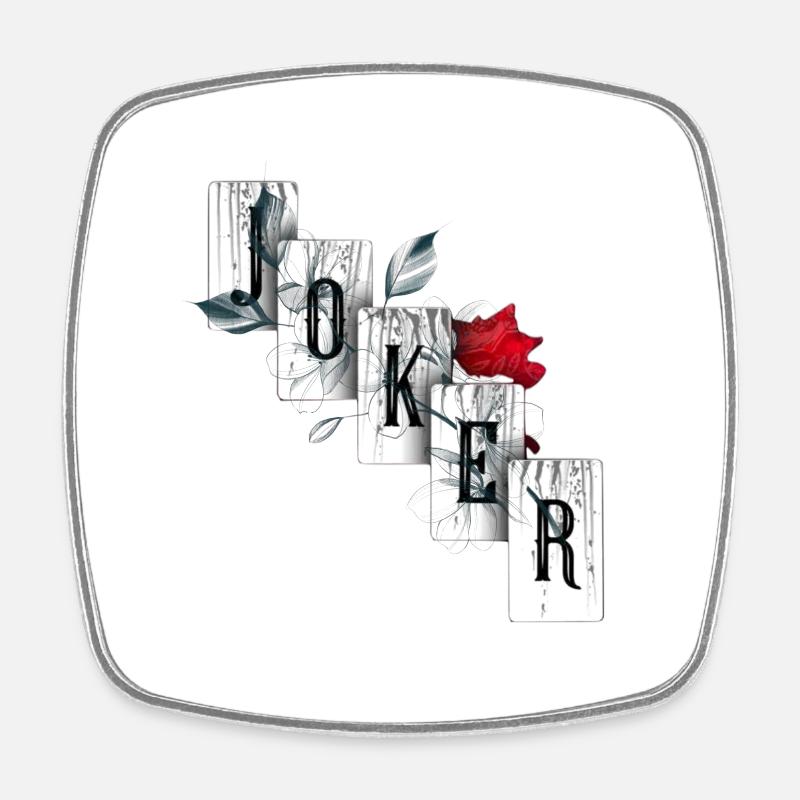 Joker - Square fridge magnet - white
