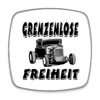 Auto - Viereckiger Kühlschrankmagnet - Weiß - Vorne