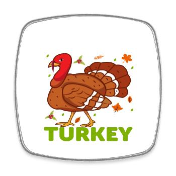 I´m the cute Turkey - Viereckiger Kühlschrankmagnet - Weiß - Vorne