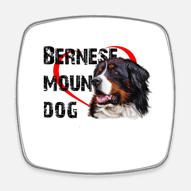 Bernese mountain dog - Square fridge magnet - white
