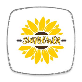 SUNFLOWER - Viereckiger Kühlschrankmagnet - Weiß - Vorne