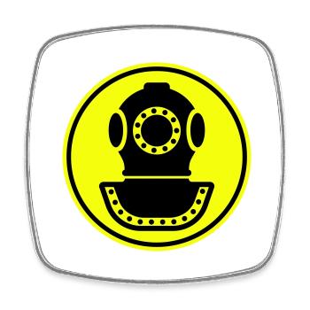 apnea diving helmet - Square fridge magnet - white - Front