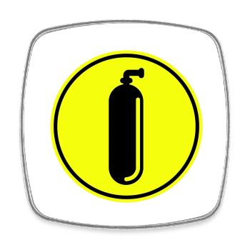Oxygen Diving Circle - Square fridge magnet - white - Front