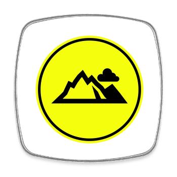 Berge Mountains Silhouette - Square fridge magnet - white - Front