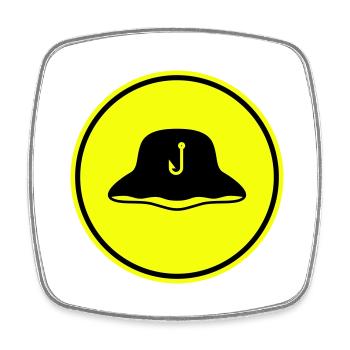 Icône chapeau de pêche Silhouette - Magnet carré - blanc - Devant