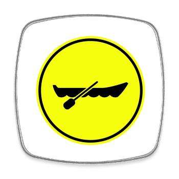 boot Symbol Silhouette - Viereckiger Kühlschrankmagnet - Weiß - Vorne