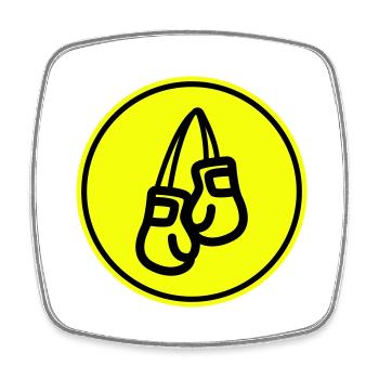 Symbole des gants de boxe - Magnet carré - blanc - Devant