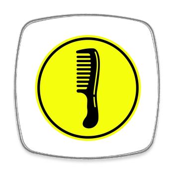 Icône de coiffeur peigne - Magnet carré - blanc - Devant