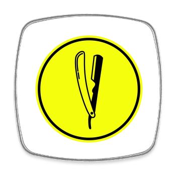 Shave Barber logo icon - Square fridge magnet - white - Front