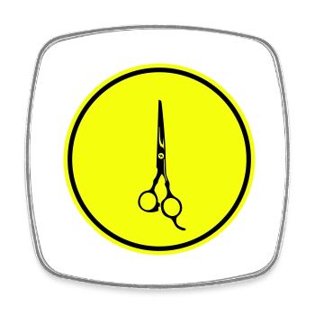 Schere Barber icon - Viereckiger Kühlschrankmagnet - Weiß - Vorne