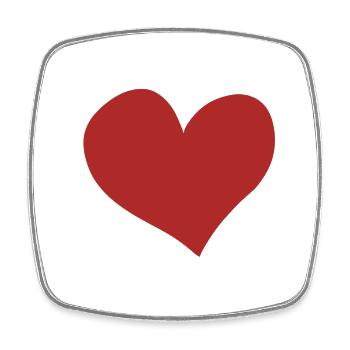 rotes Herz Symbol rot Liebe - Viereckiger Kühlschrankmagnet - Weiß - Vorne